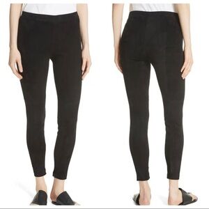 $995 retail XS Vince Suede Ankle Zip Leggings Black NWT